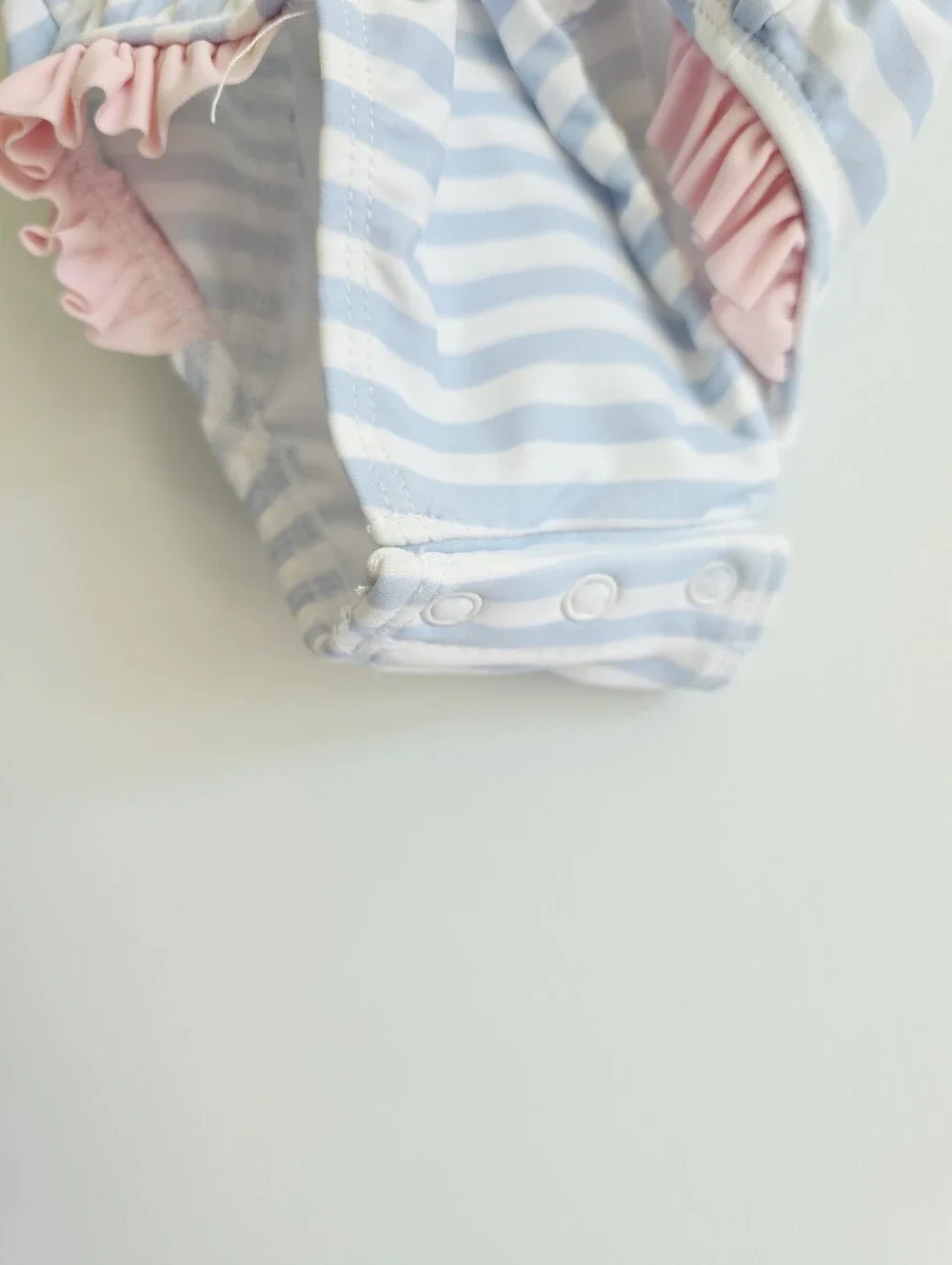 Mud Pie Baby Girls' Sailboat Ruffle Striped One Piece Swimsuit Size 9-12 Months